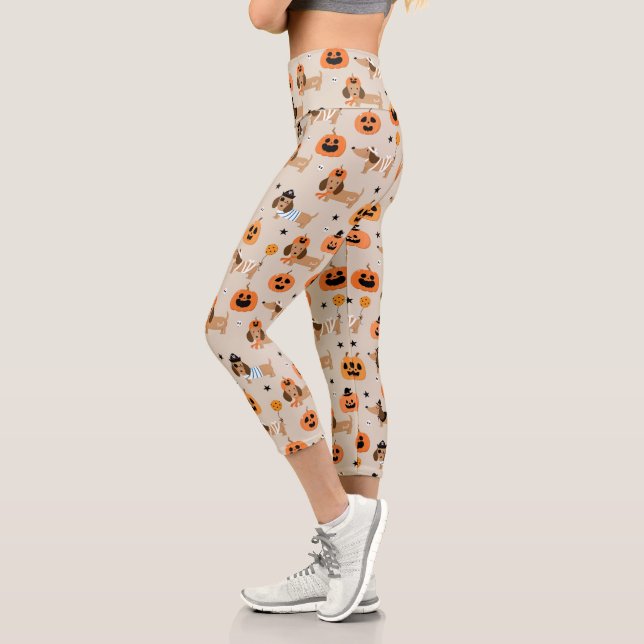 Leggings Capri Dachshunds en Halloween Costumes Motif (Gauche)