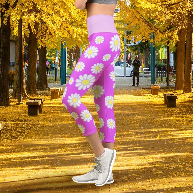 Leggings Capri Daisy Simple Violet (Daisy Simple Violet Capri Leggings)