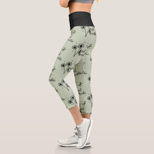 Leggings Capri Dandelion Dragonfly Just Breathe