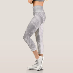 Leggings Capri Dandelions Abstraits et lucioles Gris