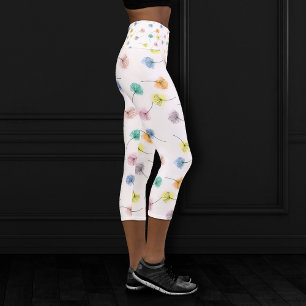 Leggings Capri Dansons Motif floral aquarelle