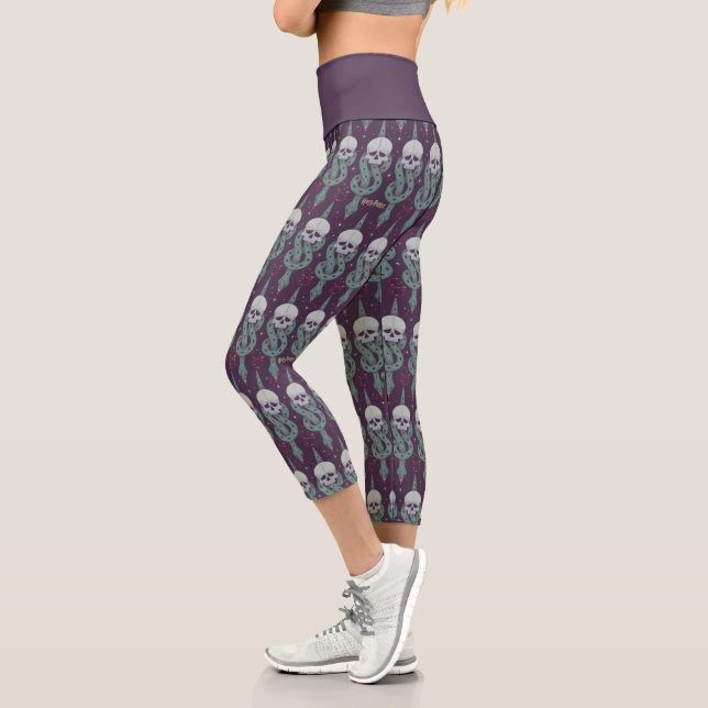 Leggings Capri Dark Mark Geometric Icon Pattern (Gauche)