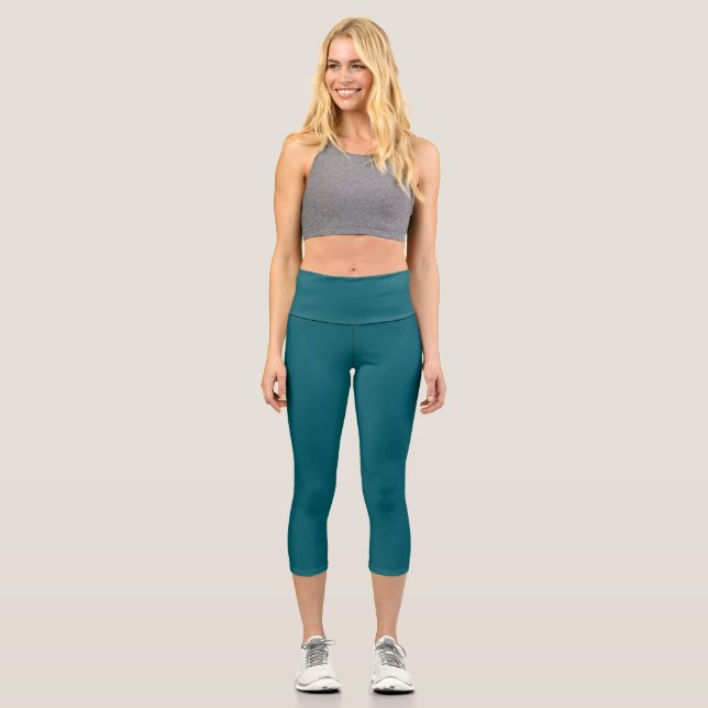 Leggings Capri Dark Teal Solid Color (Recto)