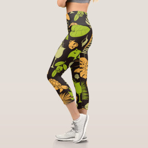 Leggings Capri De mignons éléments tropicaux
