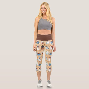 Leggings Capri Débardeur de papier d'enveloppement de café aquare