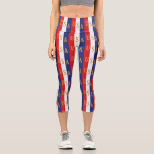 Leggings Capri Décor à rayures USA