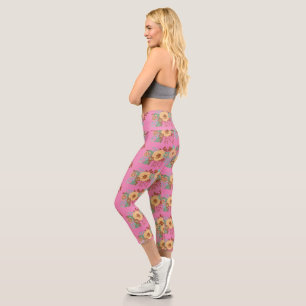 Leggings Capri Décor Floral Boho moderne