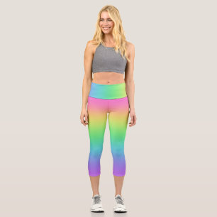 Leggings Capri Dégradé arc-en-ciel brillant
