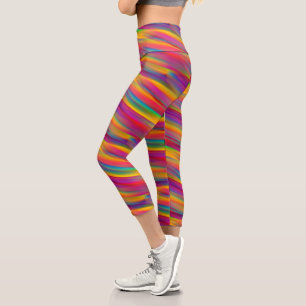 Leggings Capri Dégradé arc-en-ciel coloré