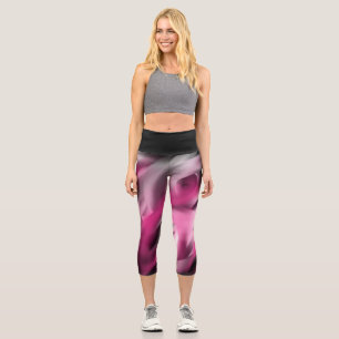 Leggings Capri Dégradé noir et rose Capris haut taille