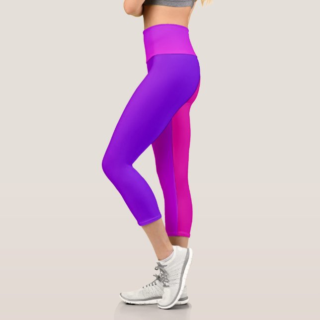 Leggings Capri Dégradé rose néon et violet (Gauche)