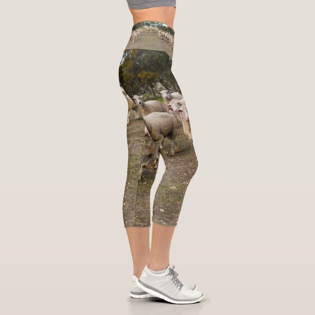 Leggings Capri Des moutons laineux viennent marching, de hautes j (Droite)