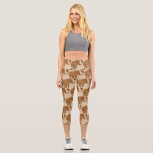 Leggings Capri Design d'art tribal des éléphants