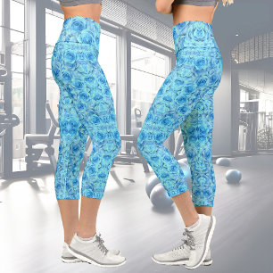 Leggings Capri Design rose opulent dans le turquoise