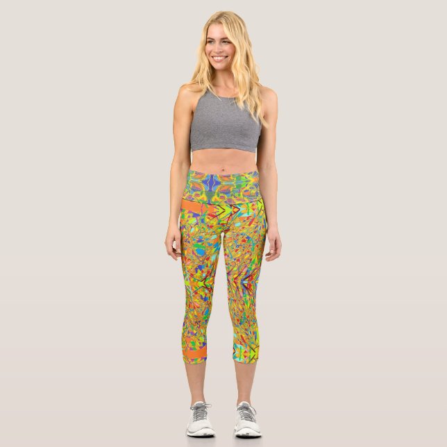 Leggings Capri design sari d'art Abstrait (Recto)
