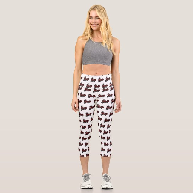 Leggings Capri Dessin de moto de tourisme (Recto)