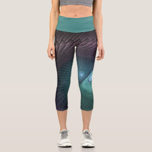 Leggings Capri Deux spirales colorées art fractal abstrait modern