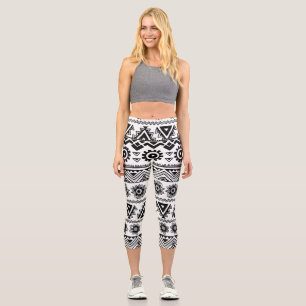 Leggings Capri Deuxième ethnie tribale, motif sans coutures.