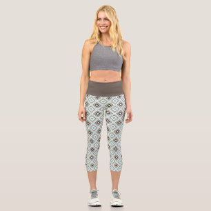 Leggings Capri Diamants rétro Turquoise Brown