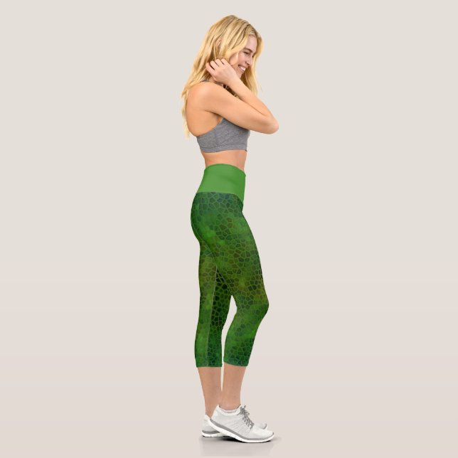 Leggings Capri Dinosaure Vert Caché (Droite)