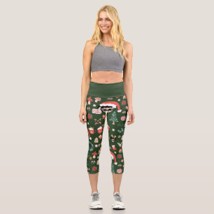Leggings Capri Disco de Noël super père Noël alien