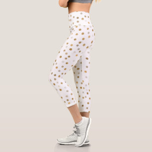 Leggings Capri Dots d'or pour filles Confetti White Design