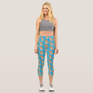 Leggings Capri Dragon barbu mignon et heureux dessin animé