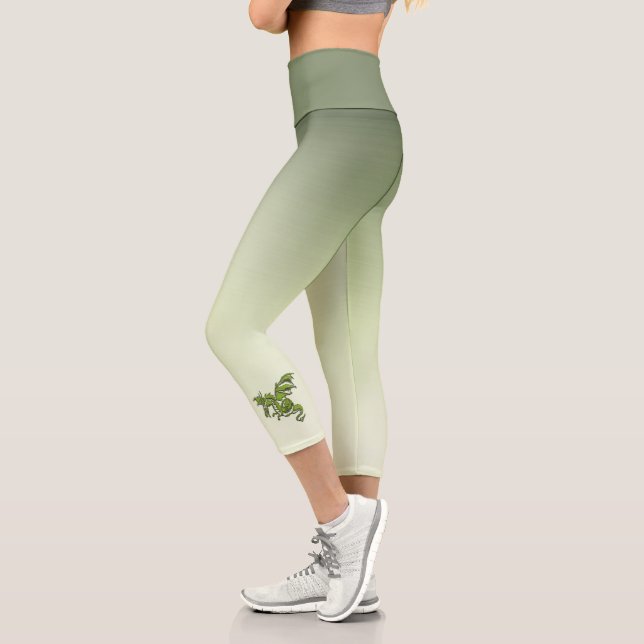 Leggings Capri Dragon volant vert (Gauche)