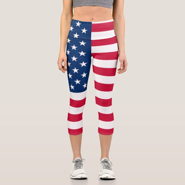 Leggings Capri Drapeau américain - États-Unis d'Amérique - Patrio (Recto)
