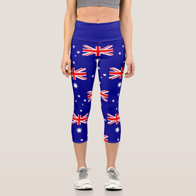Leggings Capri Drapeau australien patriotique (Recto)