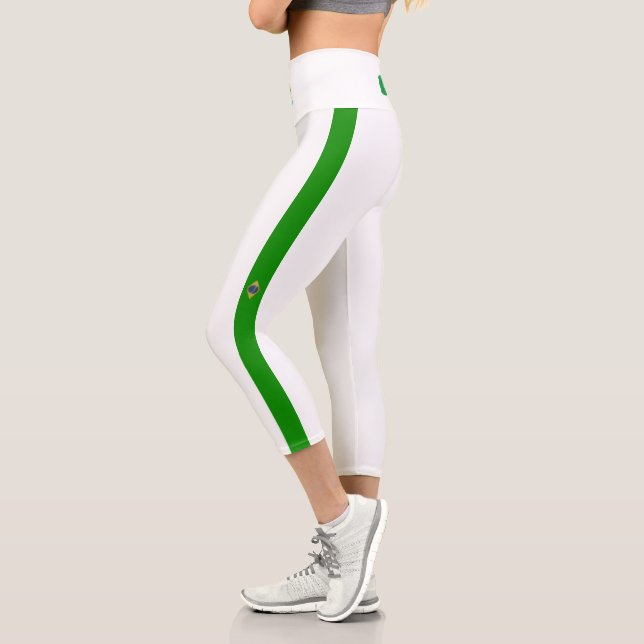 Leggings Capri Drapeau brésilien à rayures (Gauche)
