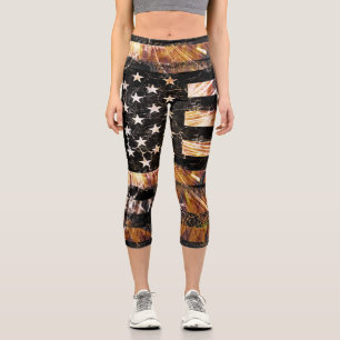 Leggings Capri Drapeau de construction industrielle