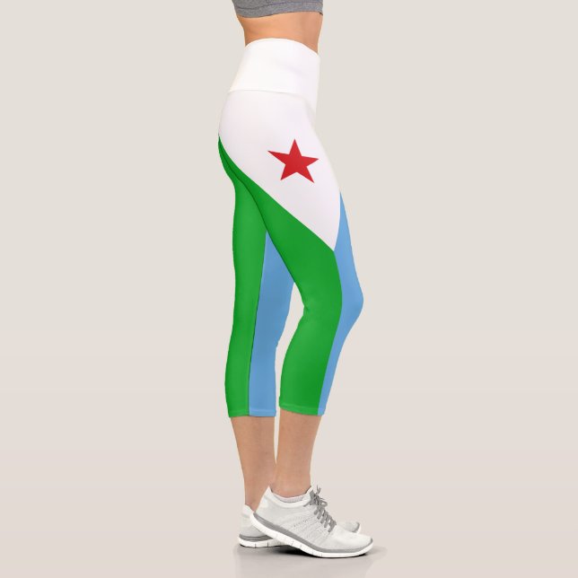 Leggings Capri Drapeau de Djibouti (Droite)