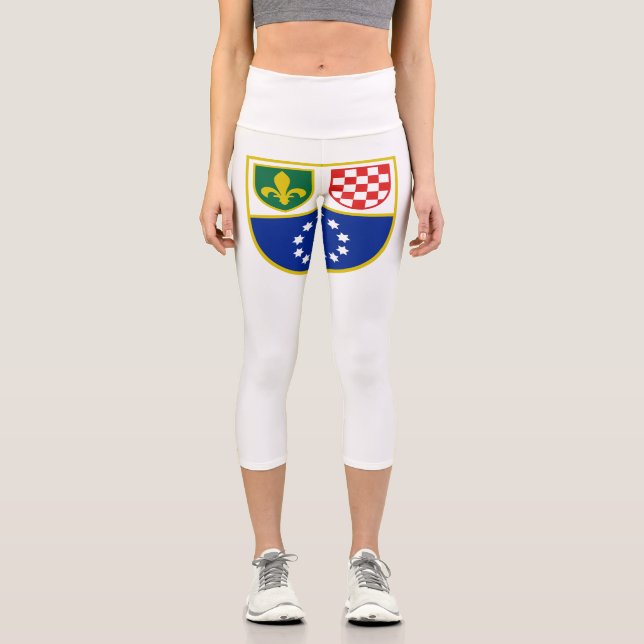 Leggings Capri Drapeau de la Fédération de Bosnie (Recto)