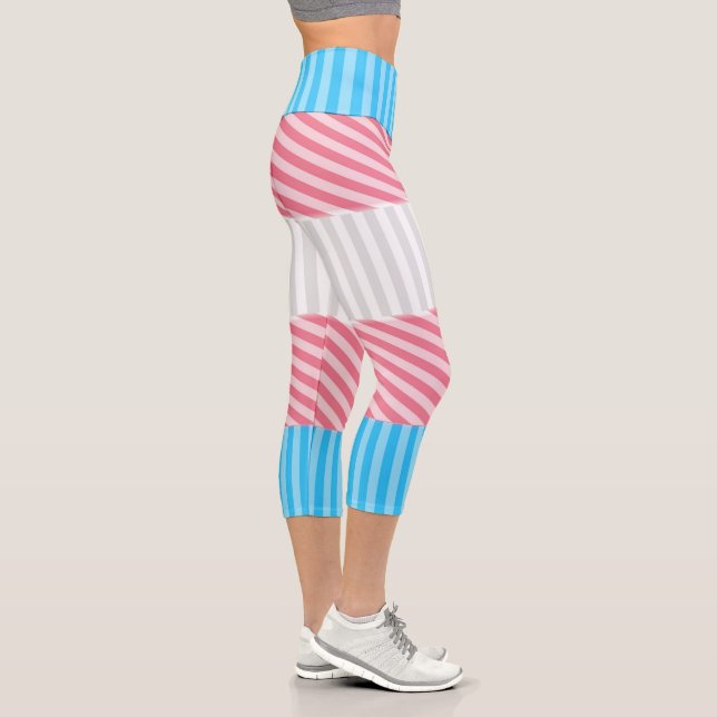 Leggings Capri Drapeau de la fierté transgenre Abstraite de la ba (Droite)