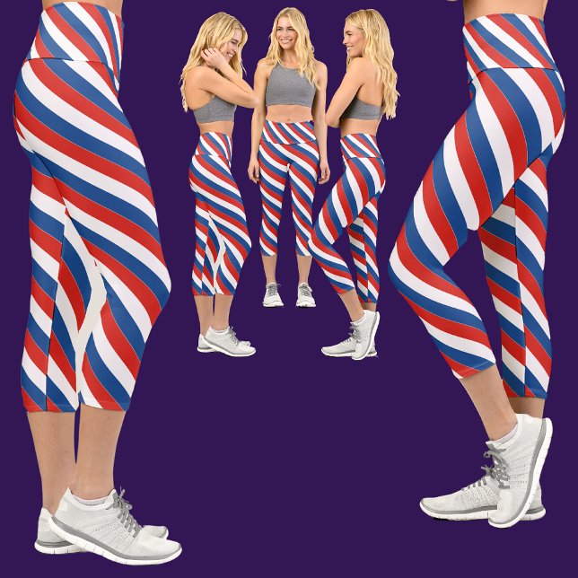 Leggings Capri Drapeau de la France patriotique (Créateur téléchargé)