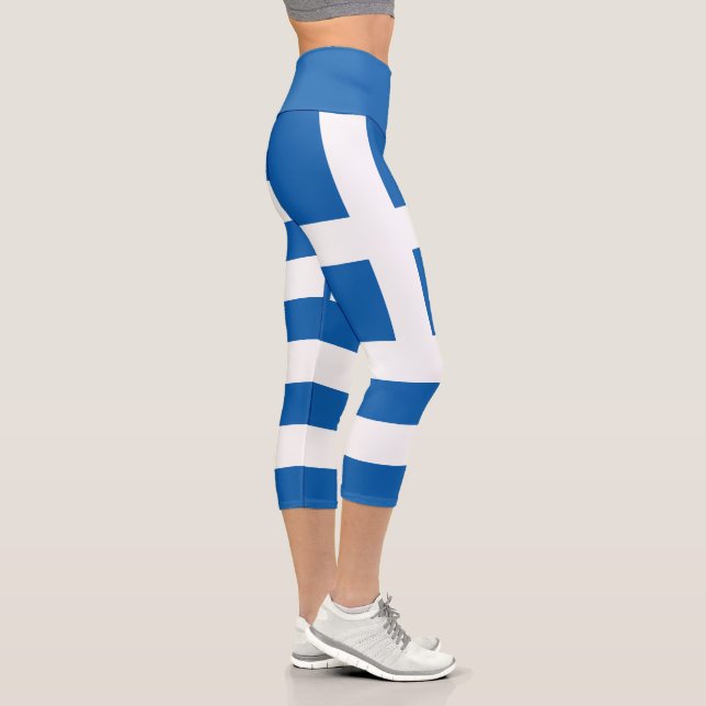 Leggings Capri Drapeau de la Grèce (Droite)