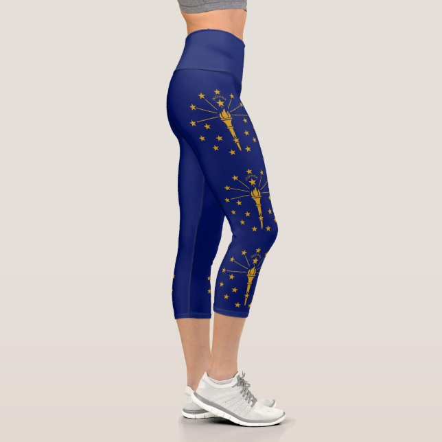 Leggings Capri Drapeau de l'État de l'Indiana (Droite)