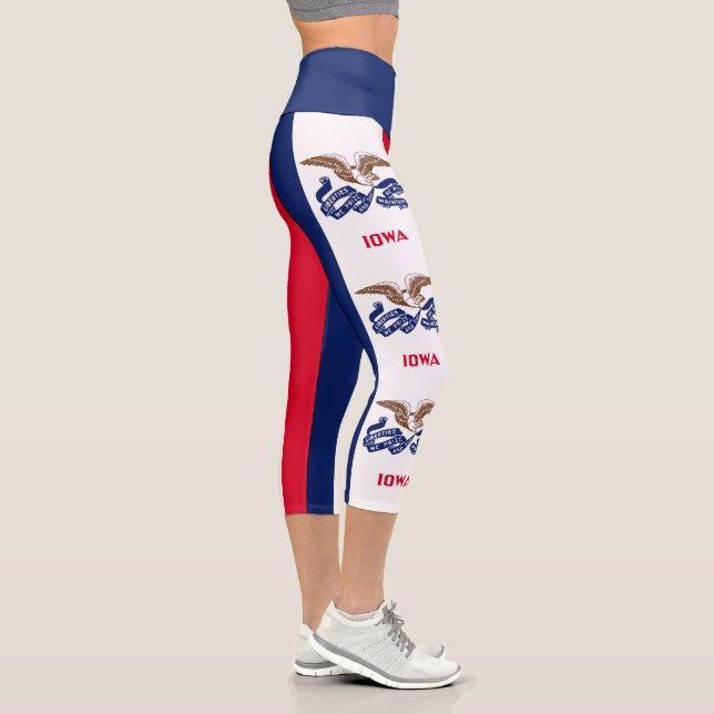 Leggings Capri Drapeau de l'État de l'Iowa (Droite)