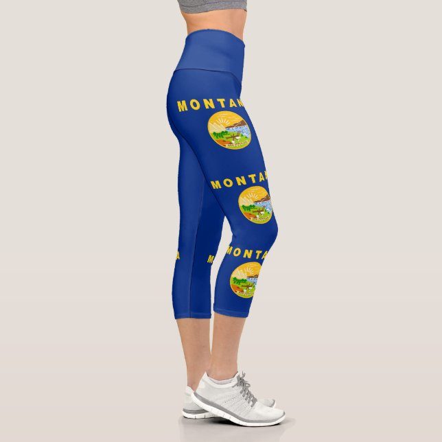 Leggings Capri Drapeau de l'État du Montana (Droite)