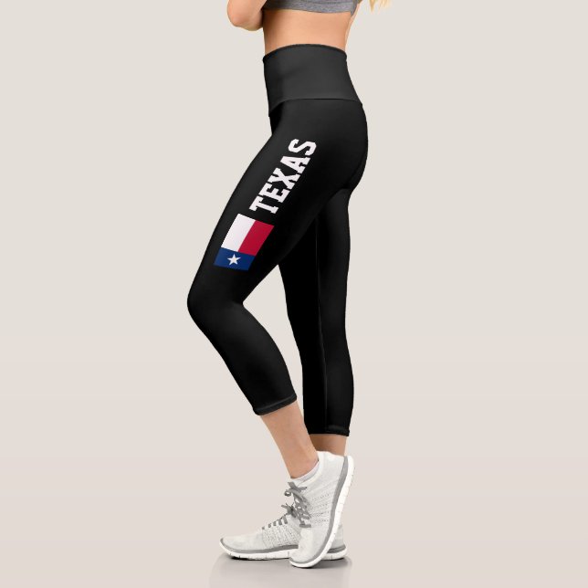 Leggings Capri Drapeau de l'état du Texas haute taille découpée l (Gauche)