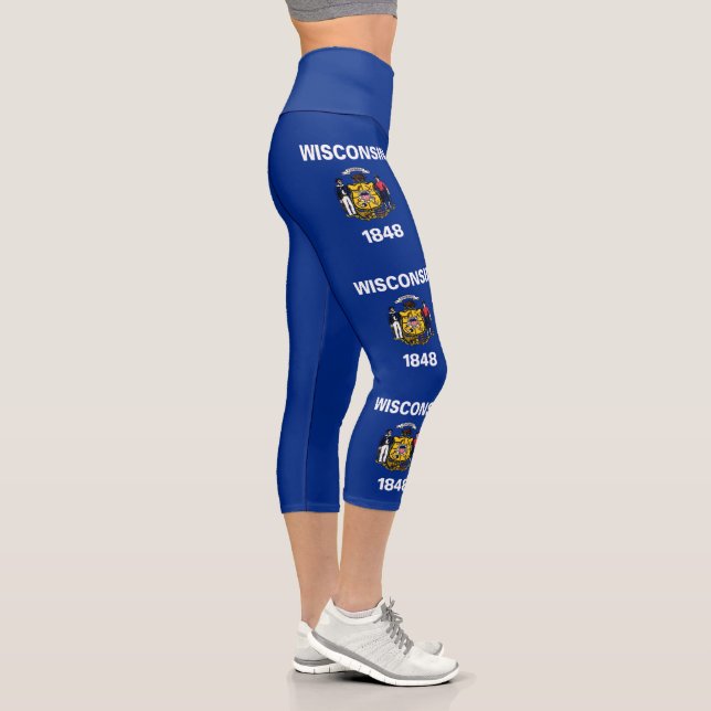 Leggings Capri Drapeau de l'État du Wisconsin (Droite)