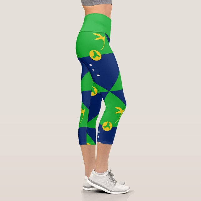 Leggings Capri Drapeau de l'île Christmas (Droite)