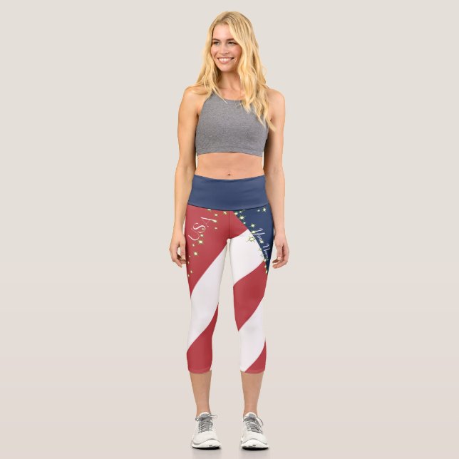 Leggings Capri Drapeau Des États-Unis D'Amérique (Recto)