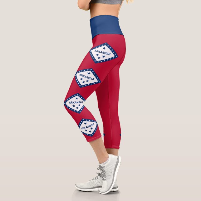 Leggings Capri Drapeau d'État de l'Arkansas (Gauche)