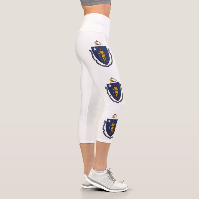 Leggings Capri Drapeau d'État du Massachusetts (Droite)