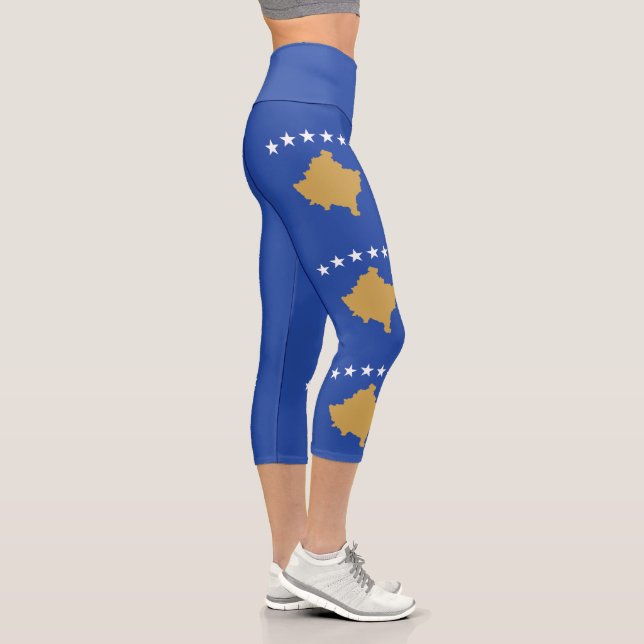 Leggings Capri Drapeau du Kosovo (Droite)