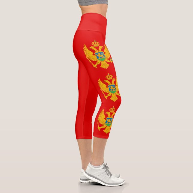 Leggings Capri Drapeau du Monténégro (Droite)