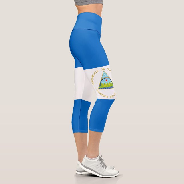 Leggings Capri Drapeau du Nicaragua (Droite)