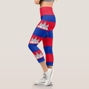 Leggings Capri Drapeau patriotique cambodgien